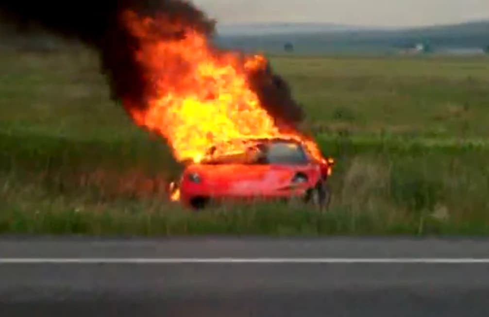 Burning Ferrari